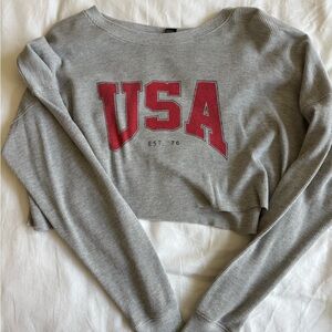 Gray USA ribbed Women's croptop